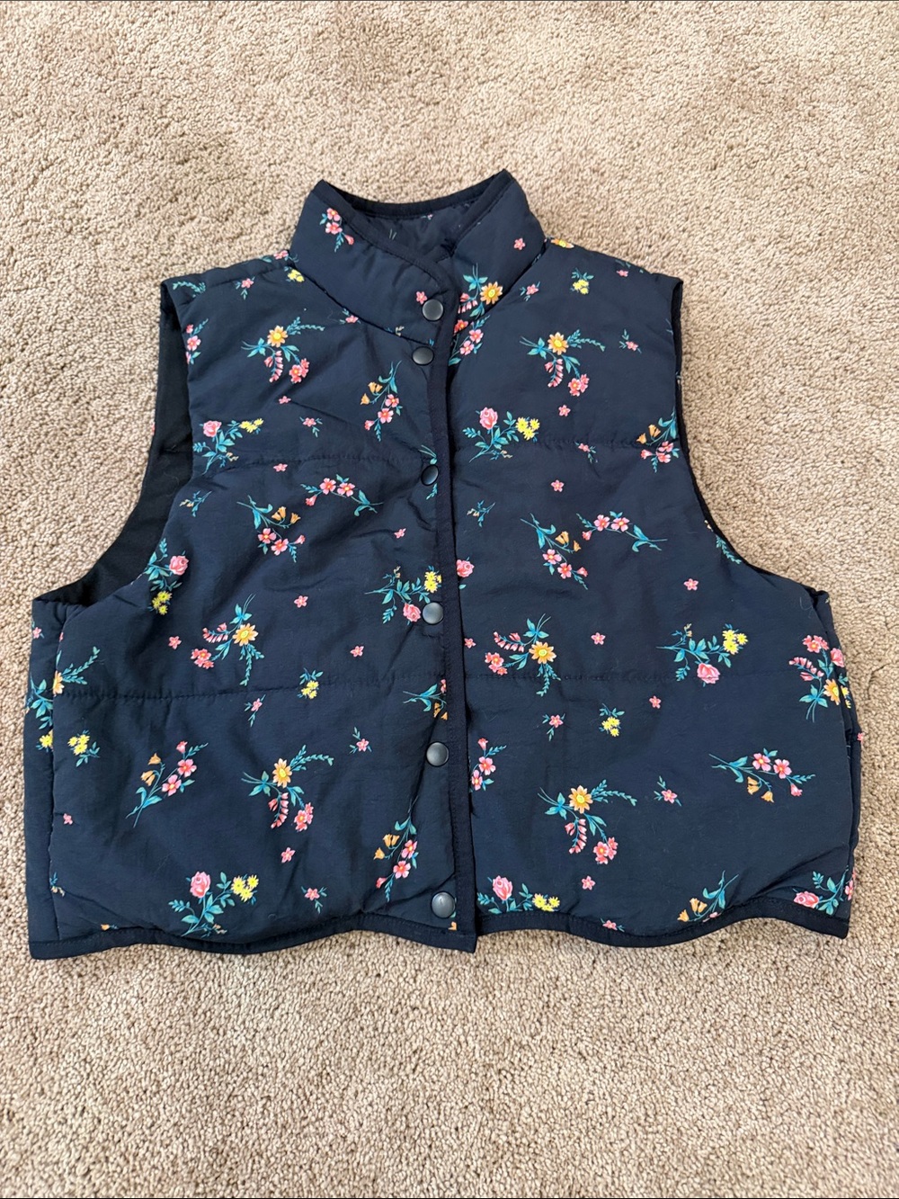 love, Fire Black Quilted Jacket with Floral Lining